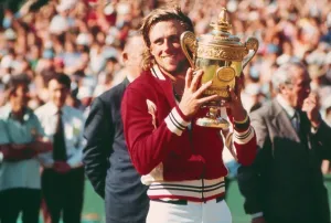 Tennis Prints: Bjorn Borg 1977 Wimbledon Champion Tennis Print