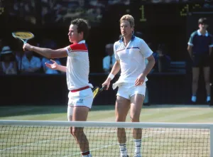 Tennis Prints: Peter Fleming and John McEnroe 1984 Wimbledon Mens Doubles Print