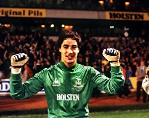 Tottenhams Tony Parks celebrates victory after his shoot-out heroics in the 1984 UEFA Cup Tottenhams Tony Parks celebrates victory after his shoot-out heroics in the 1984 UEFA Cup
