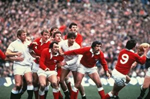 Images Dated 18th September 2009: The Welsh line-out gets the ball back to Terry Holmes - 1982 Five Nations