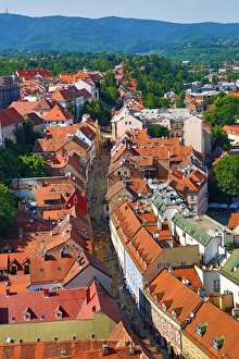Aerial view of the rooftops of Radiceva Street in Zagreb, Croatia Aerial view of the rooftops of Radiceva Street in Zagreb, Croatia
