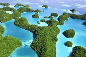 Aerial view of the Seventy Islands, Republic of Palau, Micronesia, Pacific Ocean Aerial view of the Seventy Islands, Republic of Palau, Micronesia, Pacific Ocean