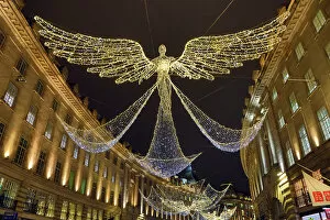 Switched Gallery: Angel Christmas lights hanging in Regent Street, London