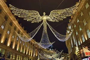 Switched Gallery: Angel Christmas lights hanging in Regent Street, London