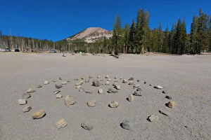 Images Dated 20th September 2018: Barren Landscape and circles of stones near Horseshoe Lake, Mammoth Lakes, California