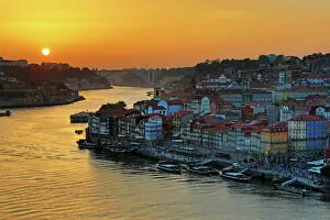 Skylines Gallery: The City of Porto and the River Douro at sunset, Porto, Portugal