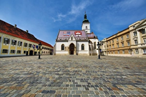 Cobbles and St Marks Church and Square, Zagreb, Croatia Cobbles and St Marks Church and Square, Zagreb, Croatia