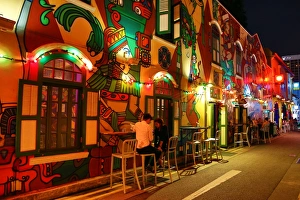 Colourful Bar on Haji Street in Little India in Singapore, Republic of Singapore Colourful Bar on Haji Street in Little India in Singapore, Republic of Singapore