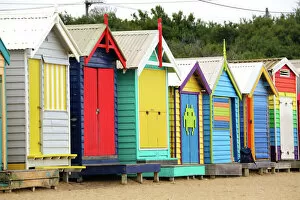 Huts Gallery: Colourful beach huts on Dendy Street Beach, Brighton, City of Bayside, Victoria