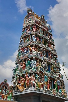 Decorations on the doorway of Sri Mariamman Hindu Temple, Singapore, Republic of Decorations on the doorway of Sri Mariamman Hindu Temple, Singapore, Republic of
