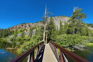 Images Dated 20th September 2018: Footbridge at Twin Lakes, Mammoth Lakes, California, United States of America
