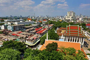 Bangkok Gallery: General view of Bangkok skyline from the Golden Mount, Wat Saket Temple, Bangkok, Thailand