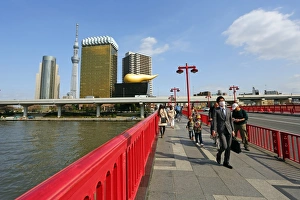 General view of the city skyline in Asakusa with the Tokyo Skytree Tower General view of the city skyline in Asakusa with the Tokyo Skytree Tower