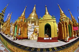 Burmese Collection: Gold stupa and spires at the Shwedagon Pagoda, Yangon, Myanmar