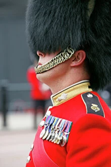 Ceremony Gallery: Guard wearing a bearskin hat at the Queen Elizabeth II Diamond Jubilee Celebrations, London