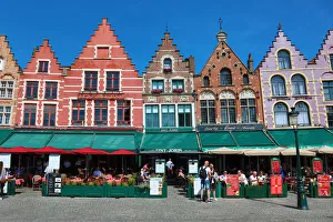 Guild houses converted into restaurants in the Market Square or Markt, Bruges, Belgium Guild houses converted into restaurants in the Market Square or Markt, Bruges, Belgium