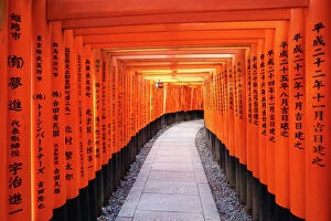 Tunnel Gallery: Senbon tunnel of Torii gates, Fushimi Inari shrine, Kyoto, Japan
