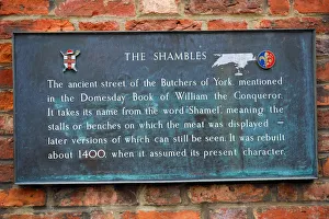 The Shambles street sign in York, Yorkshire, England The Shambles street sign in York, Yorkshire, England