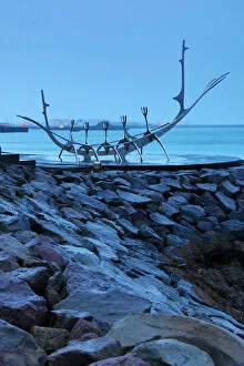 Images Dated 11th January 2019: Solfar Sun Voyager boat sculpture by Jon Gunnar Arnason, Reykjavik, Iceland