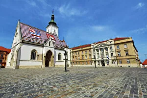 Images Dated 27th May 2016: St. Marks Church and Croatian Parliament in Zagreb, Croatia