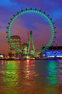 St. Patricks Day green for London Eye in London St. Patricks Day green for London Eye in London