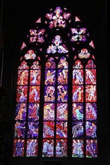 Images Dated 14th March 2011: Stained glass window in St. Vitus Cathedral in Prague