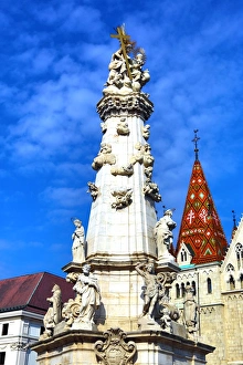 Buda Gallery: Statues on the Holy Trinity Column in Budapest, Hungary