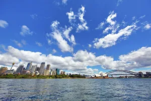 Sydney Harbour showing the city skyline, Sydney Opera House and Harbour Bridge, Sydney Sydney Harbour showing the city skyline, Sydney Opera House and Harbour Bridge, Sydney