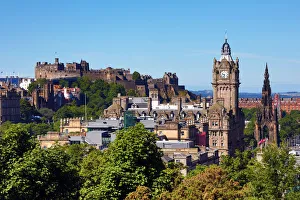 View of Edinburgh city skyline and the Castle from Calton Hill, Edinburgh, Scotland View of Edinburgh city skyline and the Castle from Calton Hill, Edinburgh, Scotland