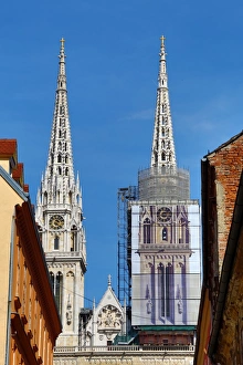 Zagreb Cathedral with tower renovation in Zagreb, Croatia Zagreb Cathedral with tower renovation in Zagreb, Croatia