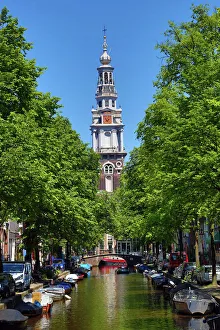 Zuiderkerk Tower and the Groenburgwal canal in Amsterdam Zuiderkerk Tower and the Groenburgwal canal in Amsterdam