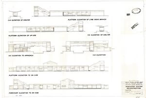 Images Dated 13th December 2013: Axminster Station Reconstruction: Elevations [23 / 12 / 1959]