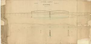 Cornwall Railway - Saltash Bridge Print Elevation and Plan