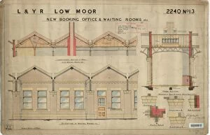 Images Dated 25th November 2014: L&YR Low Moor Station - New Booking Offices and Waiting Rooms - Elevation and Sections [1899]