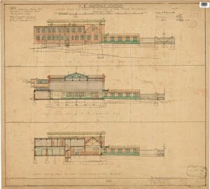 Images Dated 4th November 2014: S.R. Hastings Station - Eighth scale Elevations and Sections of New Station Buildings [1930]