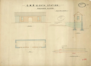 Cornwall Railway History Prints: St Erth Station - Proposed Alcove [c. 1890]