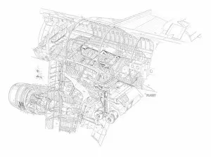 Business Aircraft Cutaways Gallery: A300 B1 Mid Section Cutaway Drawing