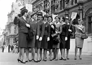 Images Dated 7th July 2011: Air Hostesses Recieved at Paris Town Hall
