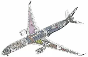 Cutaway Posters Collection: Airbus A350-900 Cutaway