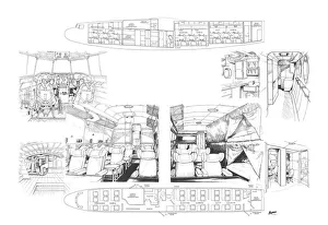 Armstrong Whitworth Ensign - Cockpit & Interior Detail Cutaway Drawing Armstrong Whitworth Ensign - Cockpit & Interior Detail Cutaway Drawing