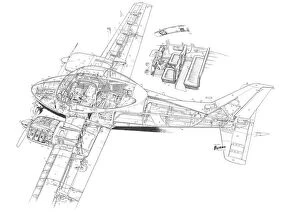 Images Dated 2nd February 2011: Beagle M.218 Cutaway Drawing