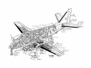 Beech King Air A100 Cutaway Drawing