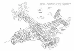 Boeing Cutaway Gallery: Bell-Boeing V22 Osprey Cutaway Drawing