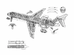 Boeing Cutaway Gallery: Boeing 717 Cutaway Drawing