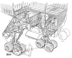 Boeing 747 Gallery: Boeing 747-100 Undercarriage Cutaway Drawing