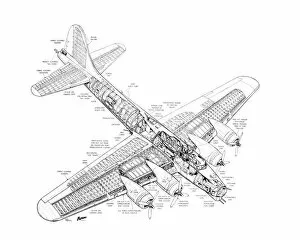 Boeing Cutaway Gallery: Boeing B-17G Flying Fortress Cutaway Drawing