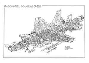 Boeing Cutaway Gallery: Boeing F15E Eagle Cutaway Drawing