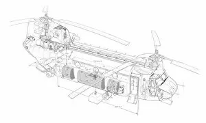 Boeing Vertol Chinook CH47C Cutaway Drawing