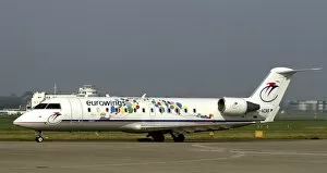 Images Dated 17th April 2003: Bombardier CRJ200 Eurowings at Birmingham Airport UK