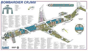 Cutaway Posters Collection: Bombardier CRJ900 Cutaway Poster